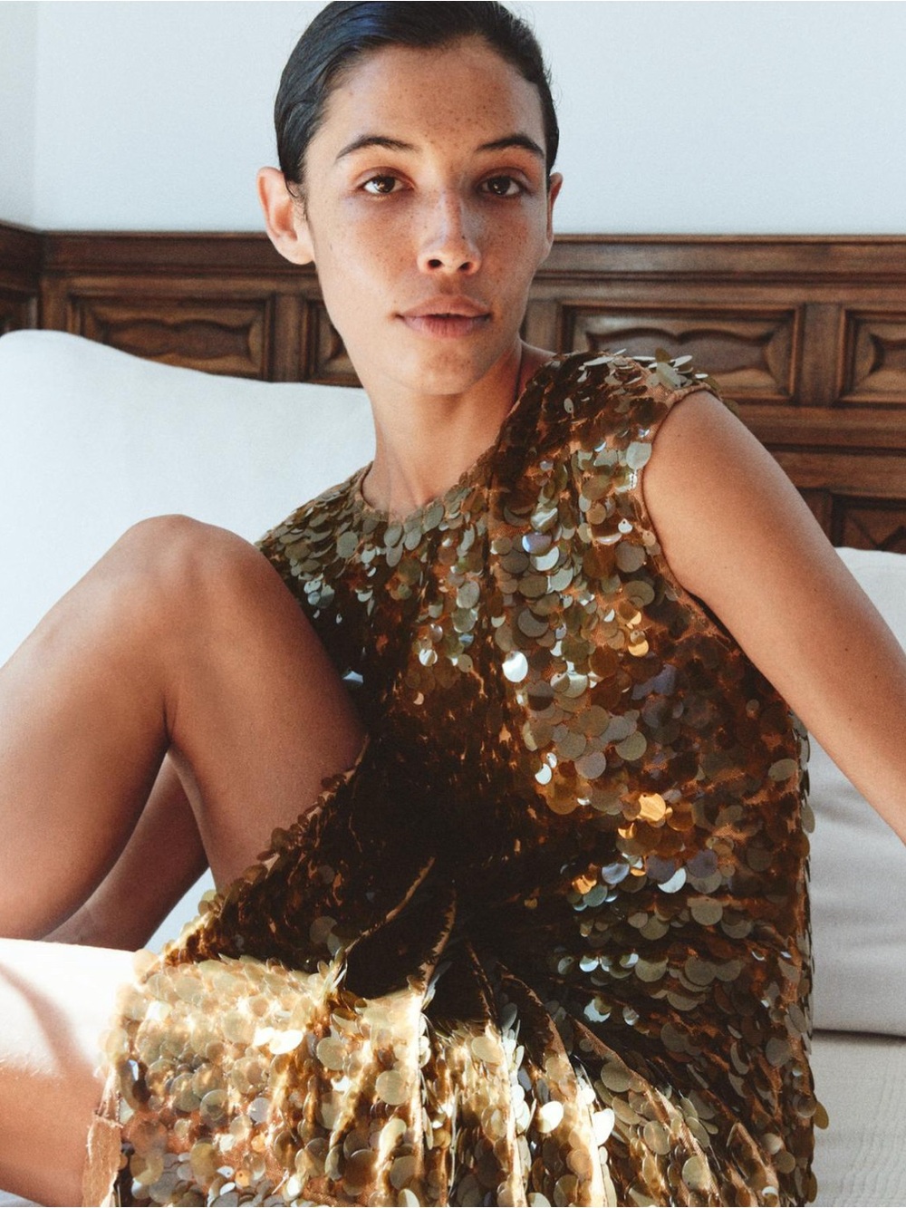 ZARA SEQUIN OPEN-BACK DRESS - Picture 4 of 8
